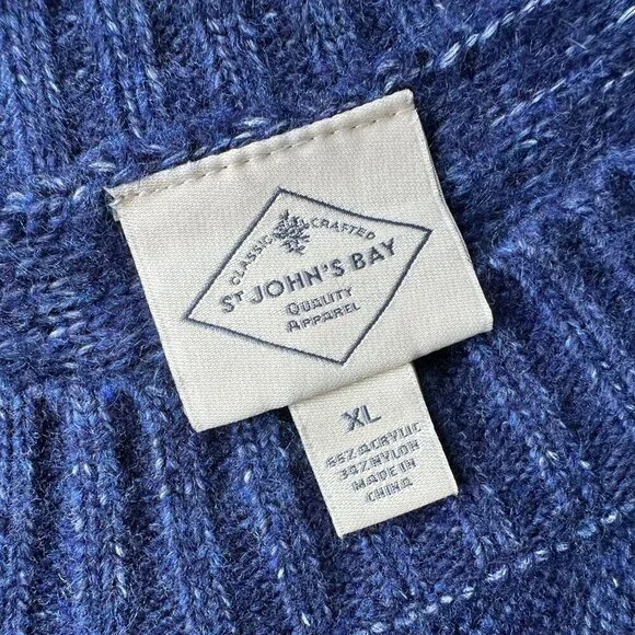 NWT St. John's Bay Blue Long Sleeve Knit Sewater Womens XL - Picture 8 of 9